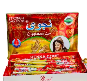 Cono de tatuaje de henna árabe Najwa ROJO 50 g - Calidad premium